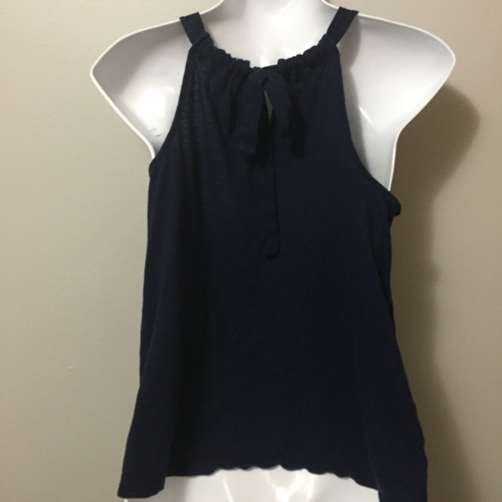 Medium Blue Tie Back Tank Top - Picture 2 of 6